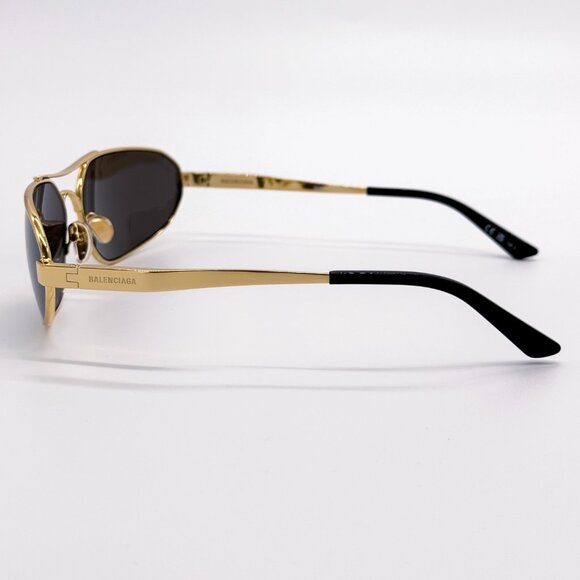 NEW BALENCIAGA BB0227S 001 MEN GOLD/ DARK GREY SUNGLASSES BALENCIAGA - Picture 6 of 12